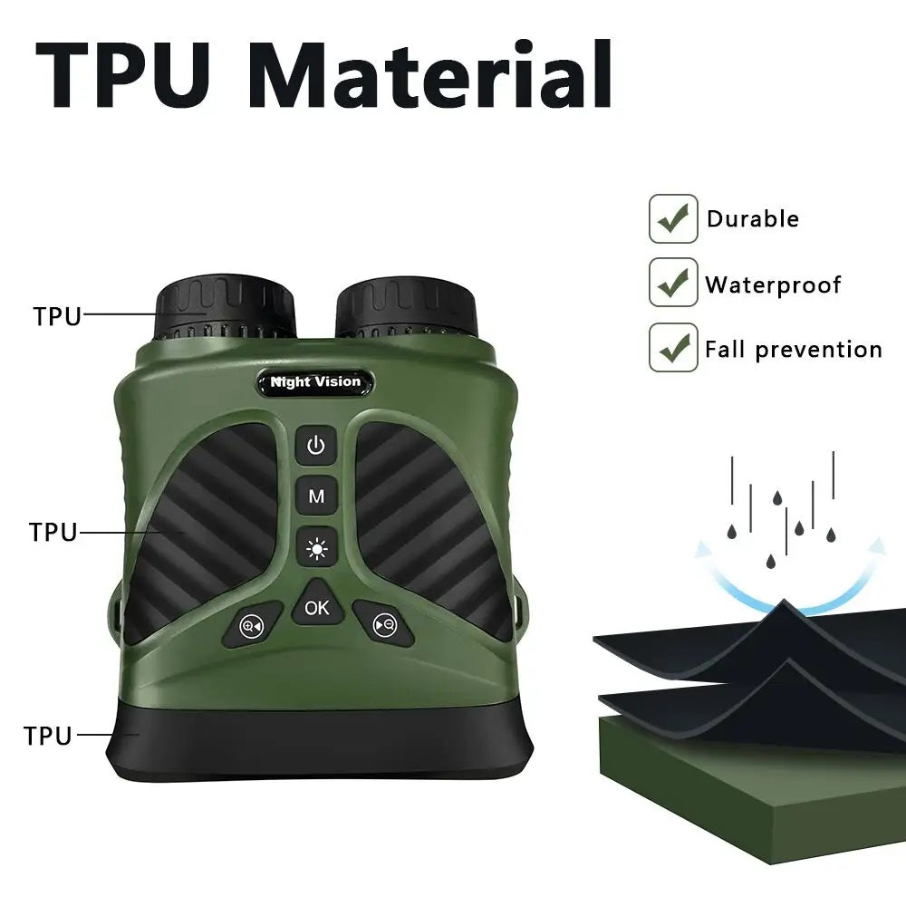 Real Instruments DT-39 Portable Night Vision Binoculars - Waterproof, 3 Inches Screen, 10x Magnification | 40m Photo Resolution, 2.5k Uhd Video, Low Light Viewing