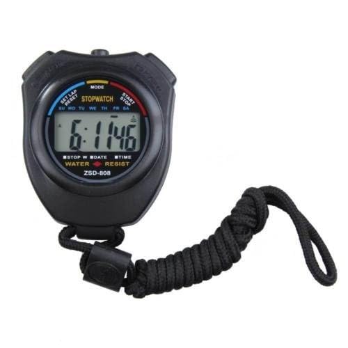 Real Instruments ZSD-808 Digital Stop Watch Waterproof Hand Held LCD Display Chronograph with Date, Time and Alarm Function for Sports Fitness Trainers and Referees Use