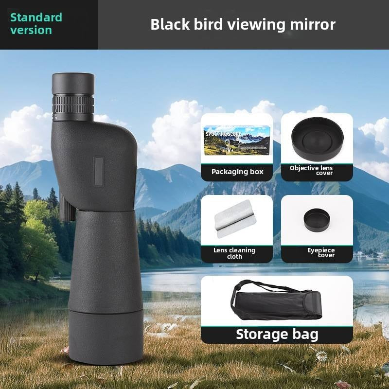 Real Instruments High Magnification 25-75x60 HD Outdoor Monocular Zoom Telescope Bak4 FMC Low Light Night Vision for Moon Viewing Bird Watching