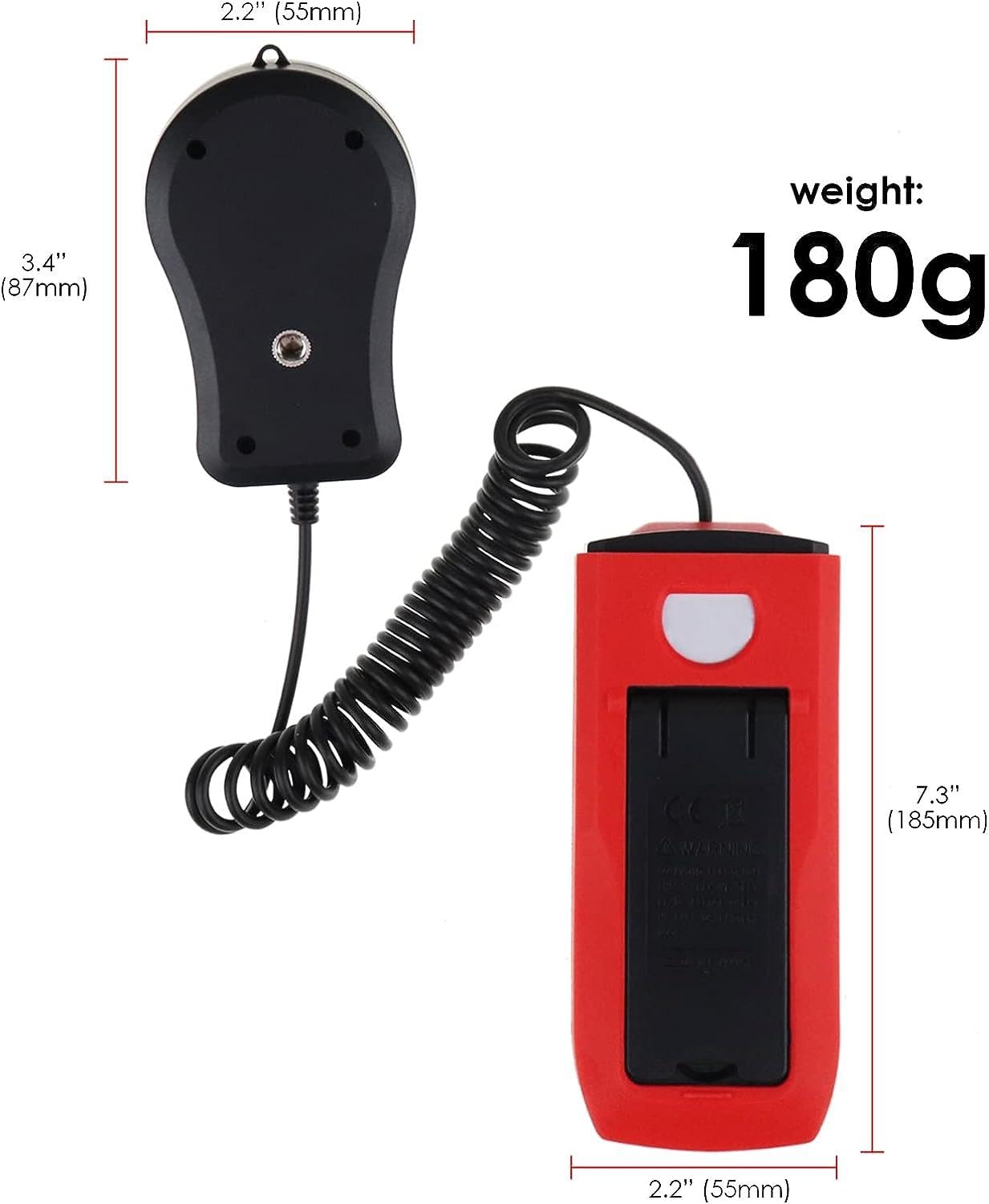 Real Instruments Digital Light Meter Illuminance Lux Meter With Record Function, 0~200,000 Measurement Range Flexible Sensor Light Tester For Photography, Plants, Indoor, Outdoor, Red Black