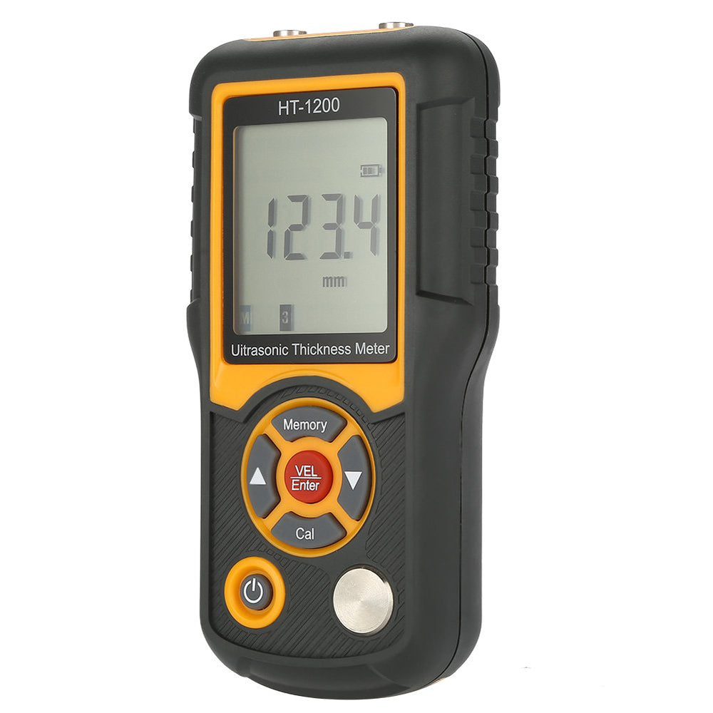 Real Instruments Ultrasonic Thickness Gauge Meter Steel Thickness Tester 1.2-225mm Range 0.1mm Resolution HT-1200
