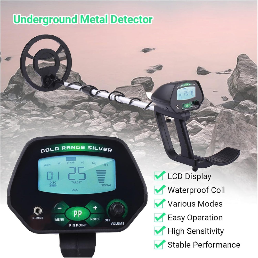 Real Instruments Metal Detector for Adults MD4090 - Treasure Hunting, Gold/Mineral Prospecting, Metal Detection - Digital, Waterproof, High Accuracy