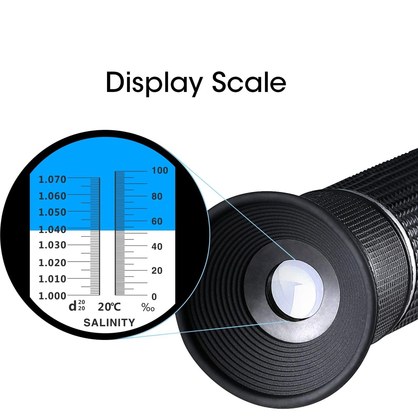 Real Instruments 0 To 100 PPT Salinity Refractometer For Seawater And Marine Fishkeeping Aquarium With Automatic Temperature Compensation ATC