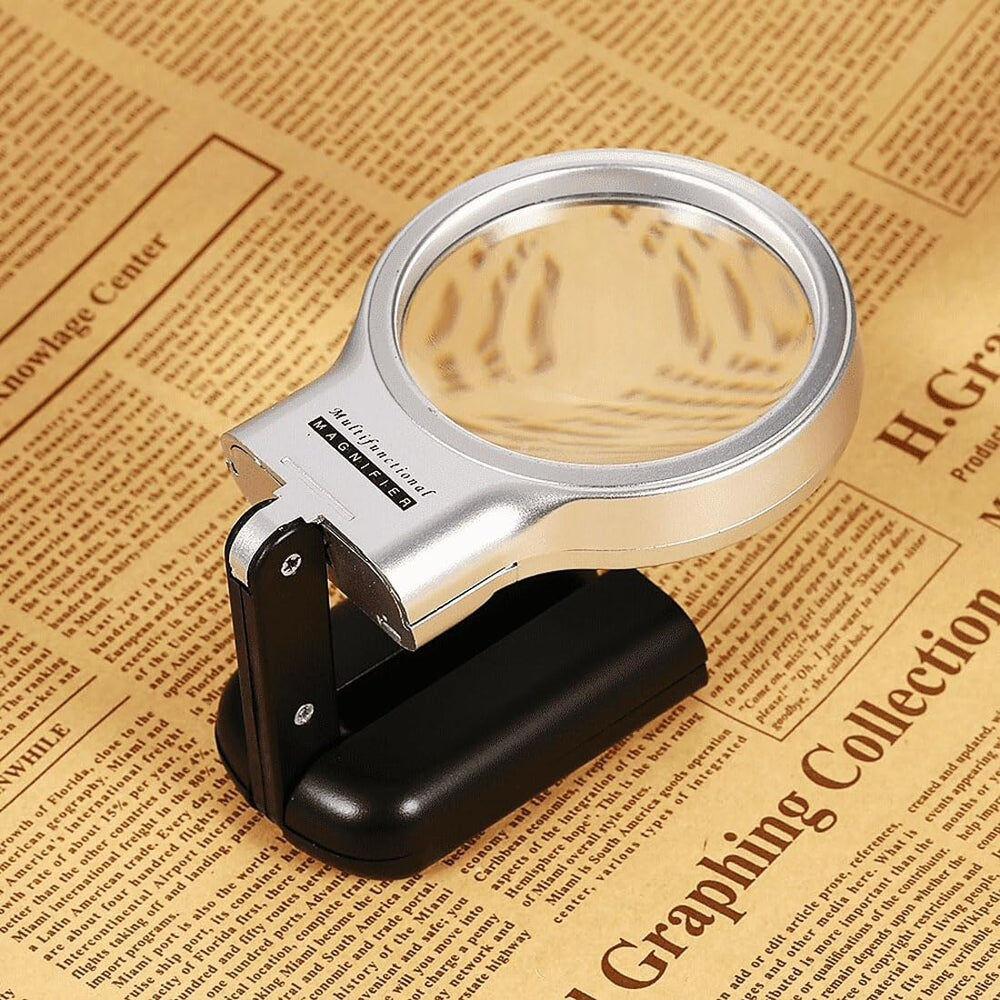 Real Instruments TH-7006 3 in 1 Folding Handheld Folding Magnifier With LED Light 3X Magnifying Glass