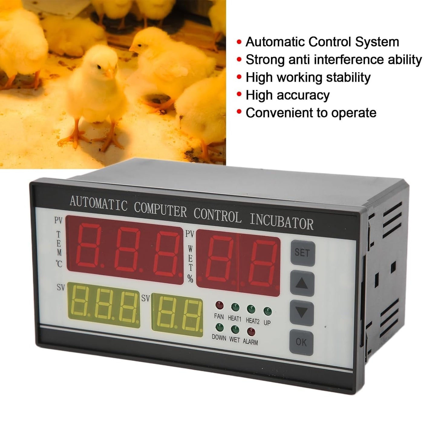 Real Instruments XM-18 Digital Automatic Small Egg Incubator Thermostat Controller With Temperature and Humidity Sensor 220V,110V (-10℃ - 60℃)