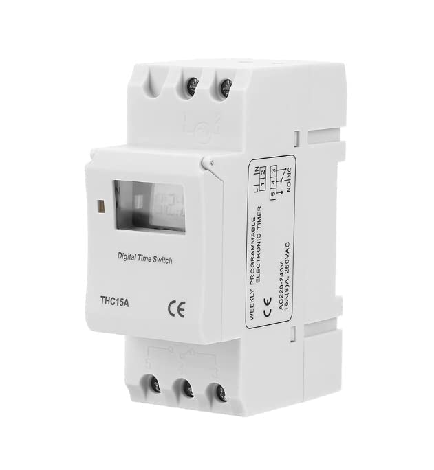 Real Instruments Digital LCD Power Programmable Timer Switch Relay 16A Amp Electronic Weekly 7 Days 16 On & Off Relay Timer Control AC 220V Din Rail Mount Timing Swtich