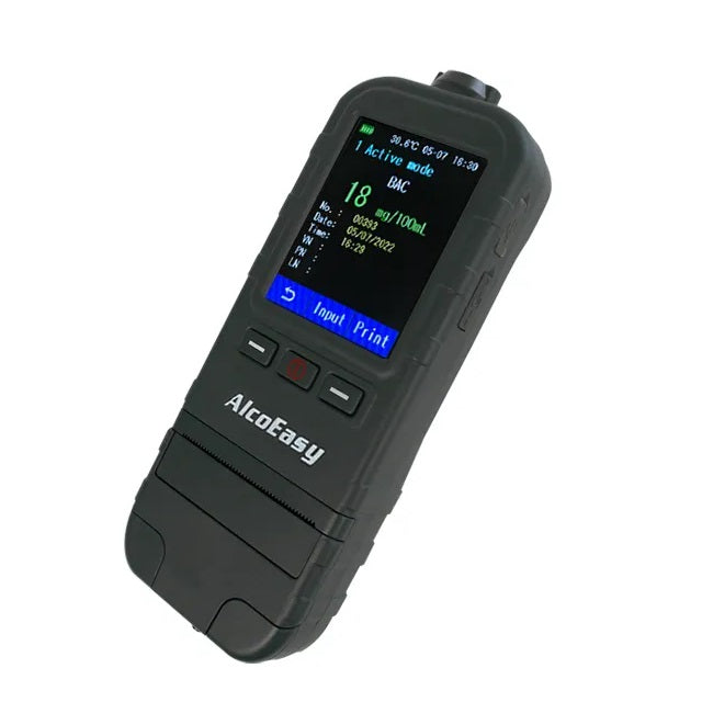 Real Instruments AlcoEasy A50 Digital Alcohol Breath Analyzer with Advanced Fuel Cell Sensor Technology, 2.8-Inch Full Graphic TFT Touch Screen Display, Integrated Thermal Printer, 20,000 Test Memory Capacity & Dual Active/Passive Measurement Modes, AT-22