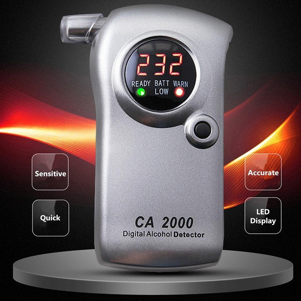 Real Instruments CA2000 Portable Digital Highly Reliable, Accurate & Quick Breath Alcohol Analyzer LED Display Alcohol Detector Breathalyzer Machine, AT-18