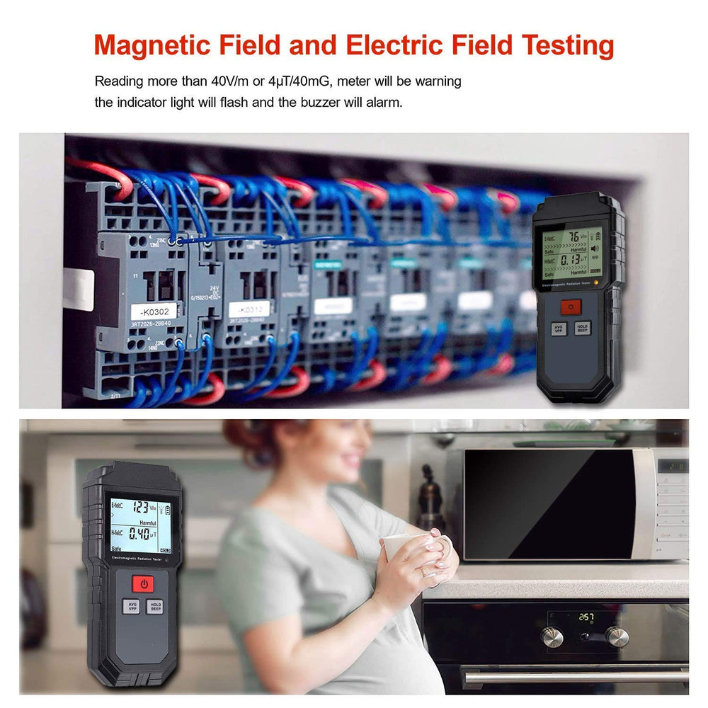 Real Instruments Emf Meter, Electromagnetic Radiation Tester,hand-held Mini Digital Backlight Lcd Emf Detector Sound And Light Alarm Great Tester For Home Emf Inspections, Office, Outdoor