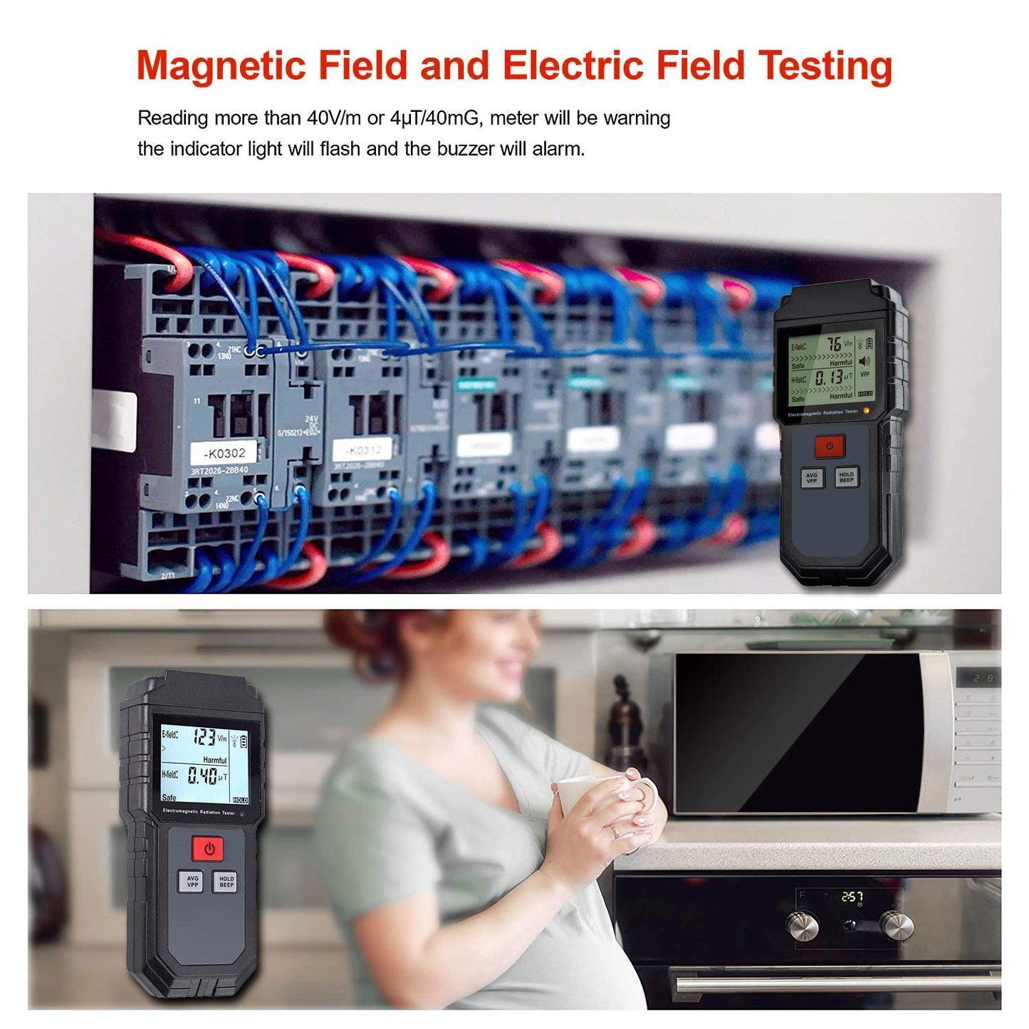 Real Instruments Emf Meter, Electromagnetic Radiation Tester,hand-held Mini Digital Backlight Lcd Emf Detector Sound And Light Alarm Great Tester For Home Emf Inspections, Office, Outdoor