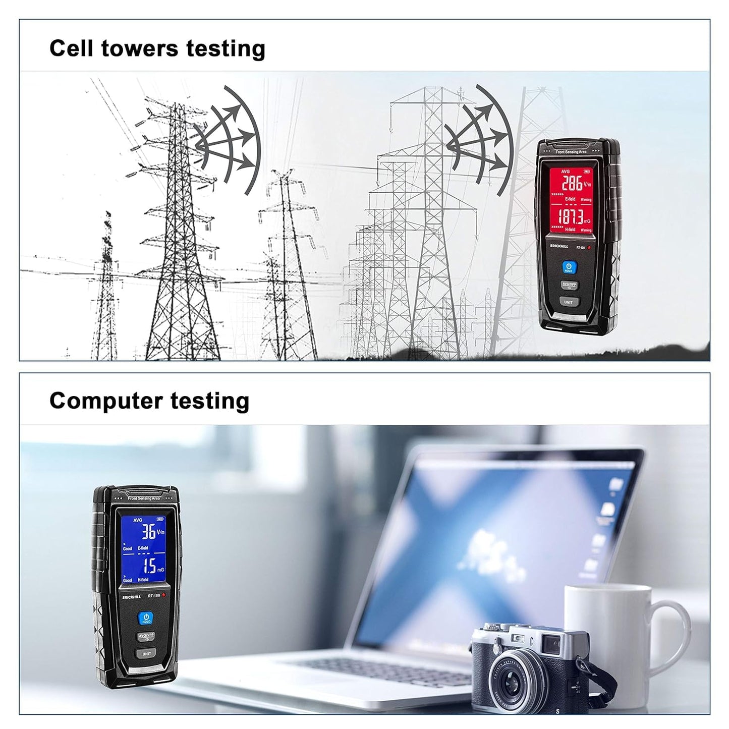 Real Instruments Emf Meter, Electromagnetic Radiation Tester,hand-held Mini Digital Backlight Lcd Emf Detector Sound And Light Alarm Great Tester For Home Emf Inspections, Office, Outdoor (RT-100)