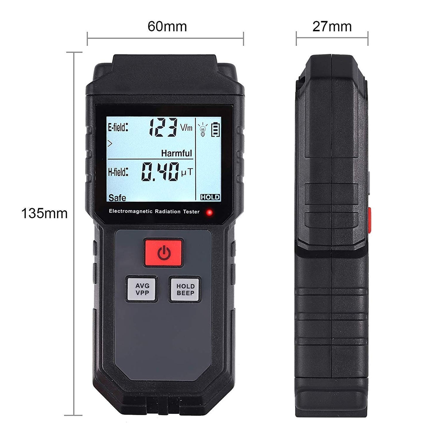 Real Instruments Emf Meter, Electromagnetic Radiation Tester,hand-held Mini Digital Backlight Lcd Emf Detector Sound And Light Alarm Great Tester For Home Emf Inspections, Office, Outdoor