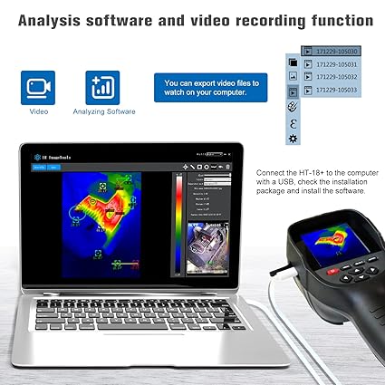 Real Instruments 256X192 Higher IR Resolution HT-18+ Handheld Thermal Camera from HTI - Newest Update, IR Resolution Improved to 256x192 with 25 HZ, 300,000 Pixels, Easy to Read 3.2" Color Display