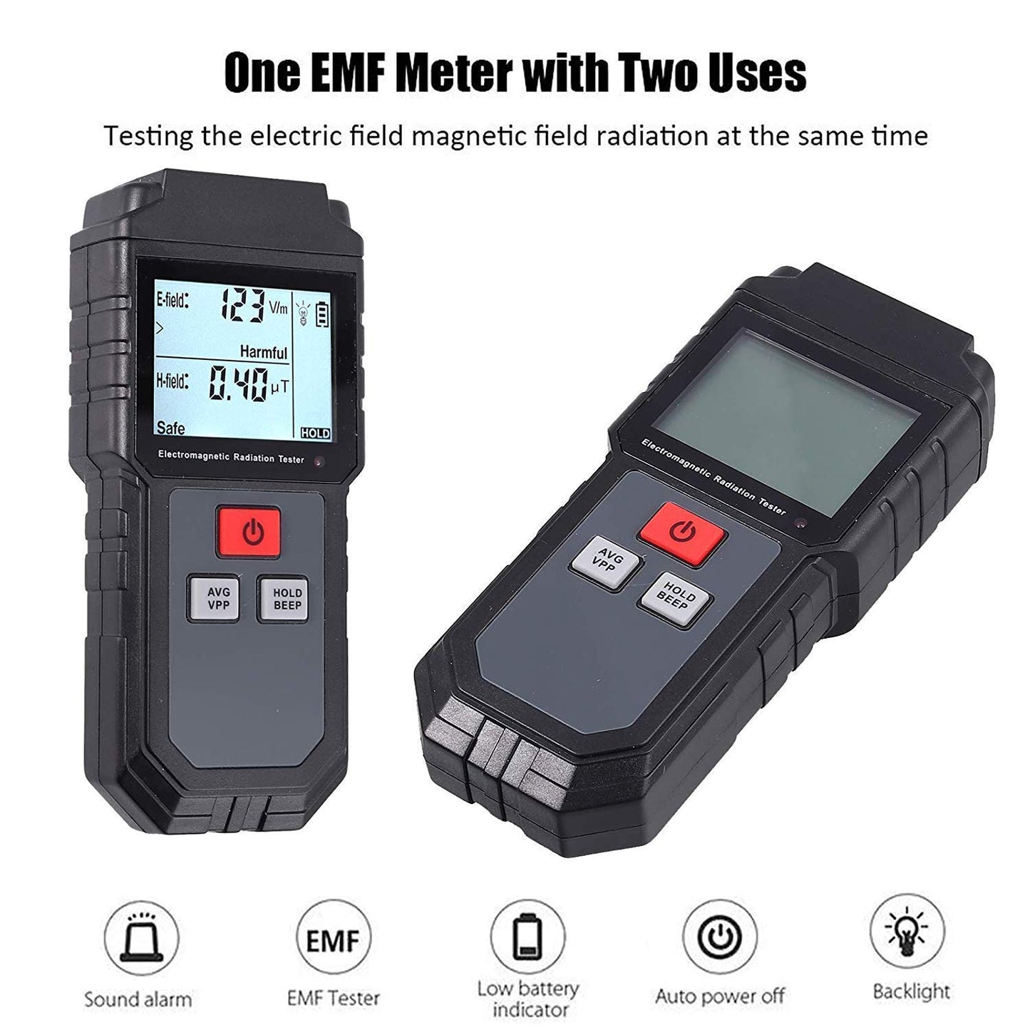 Real Instruments Emf Meter, Electromagnetic Radiation Tester,hand-held Mini Digital Backlight Lcd Emf Detector Sound And Light Alarm Great Tester For Home Emf Inspections, Office, Outdoor