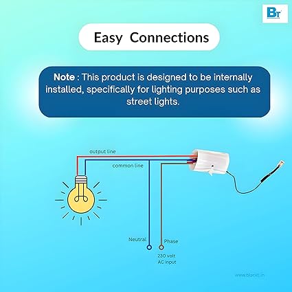 Real Instruments 230Volt Auto Day/Night On & Off Photocell, LDR Sensor Switch for Internal circuit Lighting (Internal) IPS 01