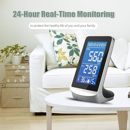 Real Instruments DM72D Portable Air Quality Analyzer Digital Display Screen CO2 Temperature Hdity Detector Multnctional Infrared NDIR Detector Desktop me useld Indoor Outdoor High Accurancy, AQM-04
