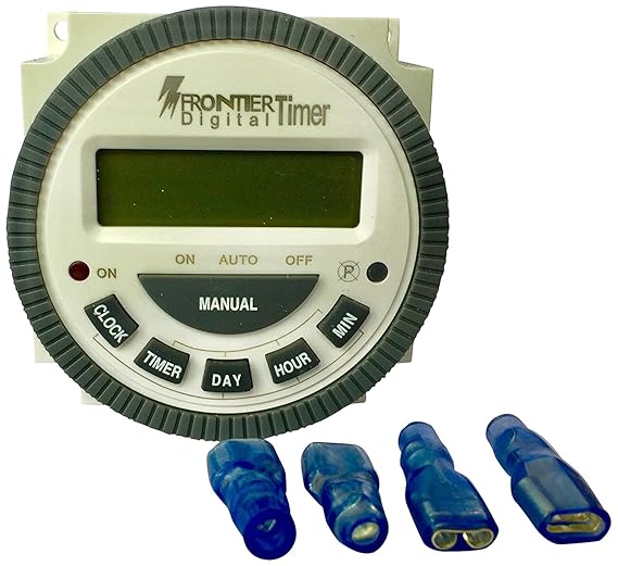 Real Instruments TM619H-2 30 Amps Digital Programmable Frontier Timer 4 pin, Lighting Switch Output 220V Voltage 18 Programs Countdown 24/12 Hour Clock Formats Time Switch Relay with LED On Off Indicator, Replaceable Battery Voltage Circuit, FTS-4/30