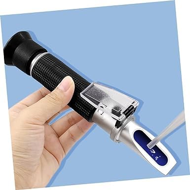 Real Instruments Hand Refractometer 45-82% Brix Professional Grade Optical Hand Held Refractometer, Sugar Type for Syrup, Jelly, Jam Low Volume 45 To 82% Brix Sugar Content Testing Equipment