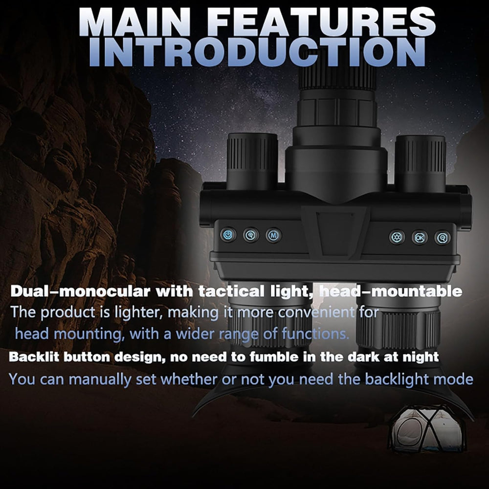 Real Instruments Night Vision Goggles New Round Screen NVZ9157, 32GB TF Card for Photo and Video, Low Light Full Color Outdoor Night Camera Digital Infrared Binocular Night