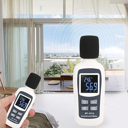 Real Instruments Digital Handheld Sound Level Audio Volume Noise Meter Tester Portable Measurement Equipment Decibel Meter Device (MT-911)