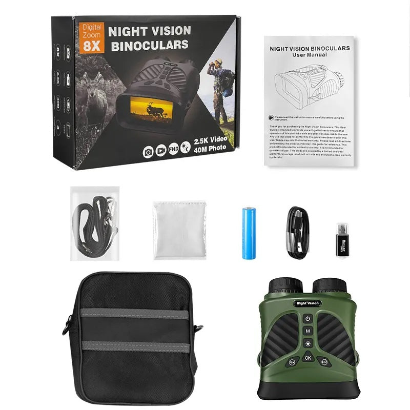 Real Instruments DT-39 Portable Night Vision Binoculars - Waterproof, 3 Inches Screen, 10x Magnification | 40m Photo Resolution, 2.5k Uhd Video, Low Light Viewing