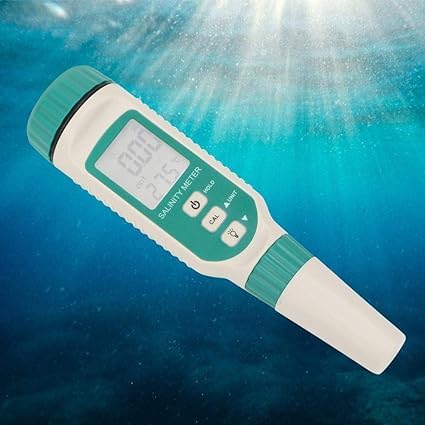 Real Instruments Digital Salinity Meter,0.00ppt-9.99ppt, 10.0ppt-50ppt Seawater Pool Aquarium Fish Multifunction Salinity Gauge,Electronic Waterproof Refractometer with ATC and Replaceable Probes