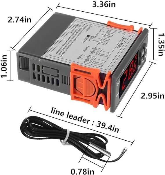 Real Instruments STC-1000 Temperature Controller Thermostat Incubator Electronic Digital Display Temperature Relay NTC Sensor (Upgraded -50° ~ 99°C) Multipurpose Controller With Sensor Probe