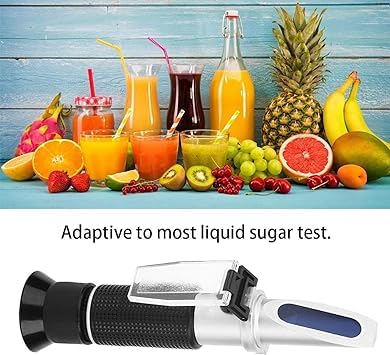 Real Instruments Professional Brix Refractometer 0-20% Accurate Portable Meter Instruments Handheld Refractometer For Honey Beer Fruit Juice Sugar Meter With Automatic Temperature Compensation