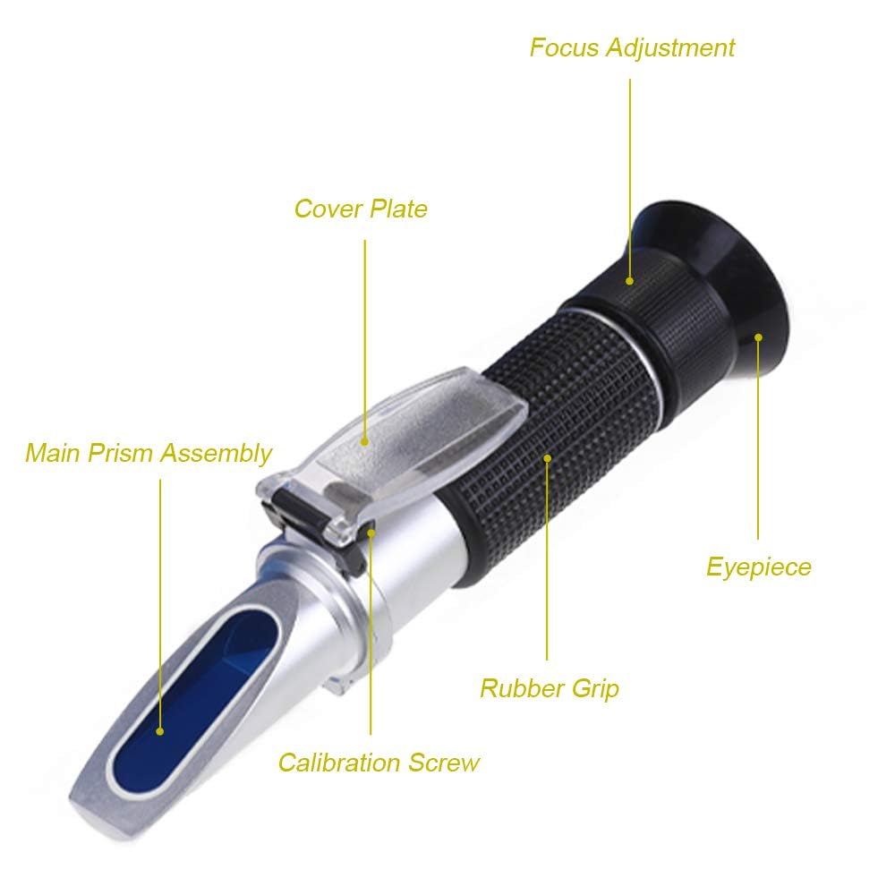 Real Instruments 0 To 32% Handheld Brix Refractometer Portable Brix Reader Tester For Measuring Sugar Content In Fruit, Saccharimeter Homebrew Beer Wort Wine Making Automatic Temperature Compensation