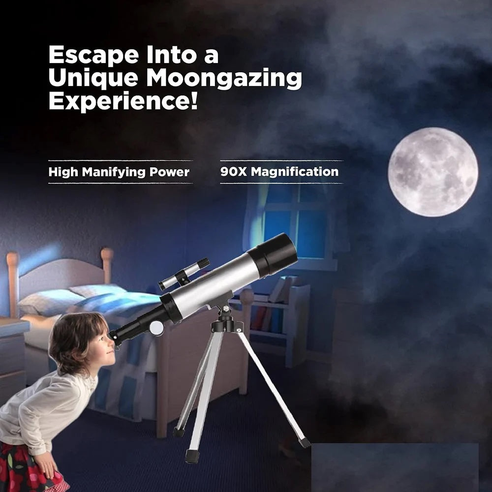 Real Instruments F36050B Kids Astronomical Telescope Professional 90X With Tripod For Kids, F36050B