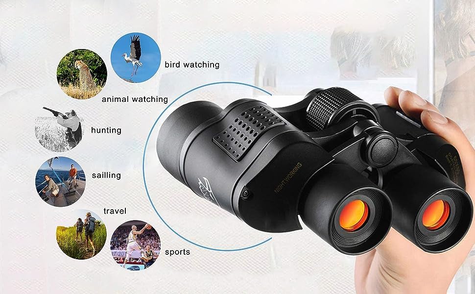 Real Instruments Telescope 60X60 HD Vision Binoculars 10000M High Power for Outdoor Hunting Optical Vision Binocular Fixed Zoom