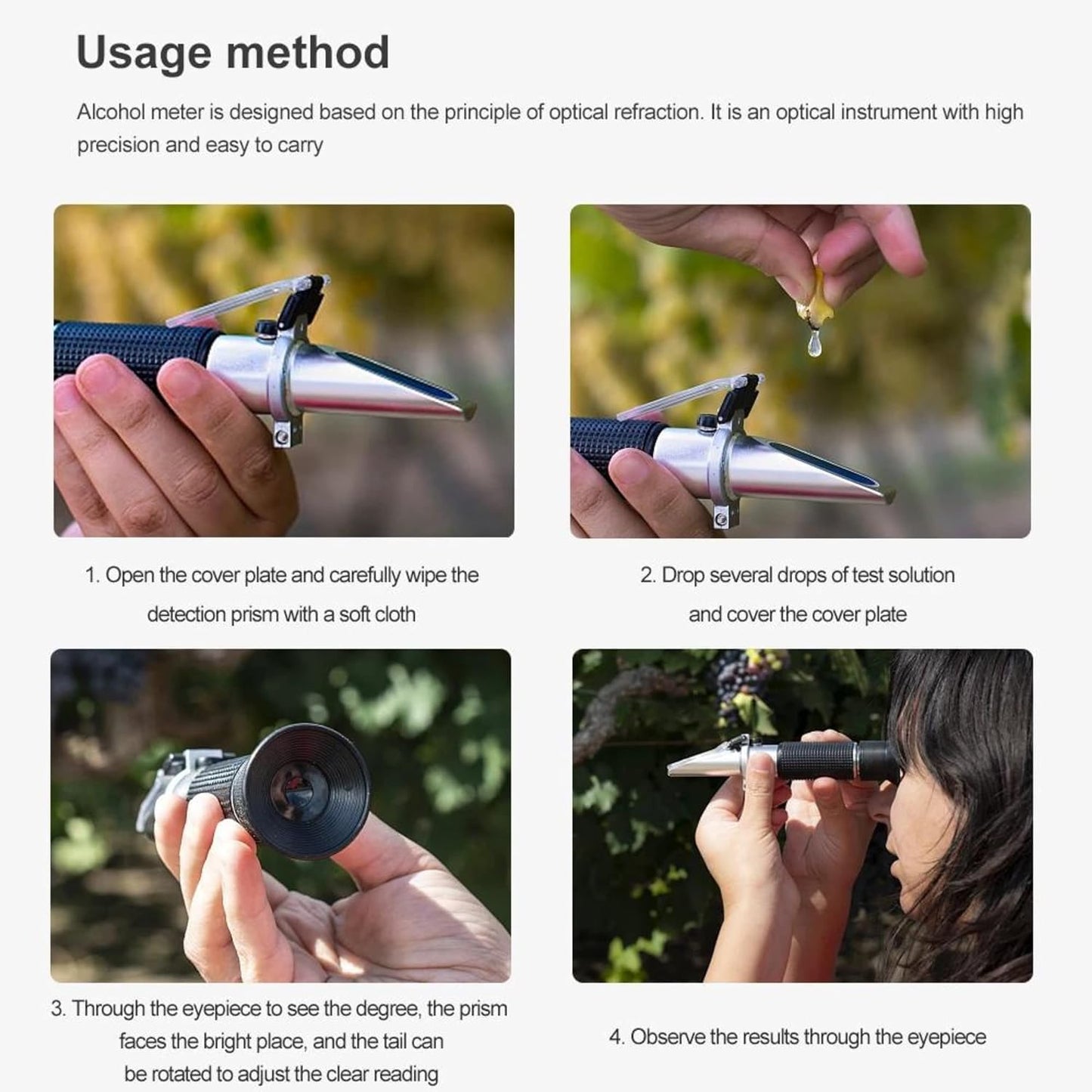 Real Instruments Manual Handheld 0-18% Brix Refractometer Coolant CNC Maple Syrup Low Concentrated Sugar Solution