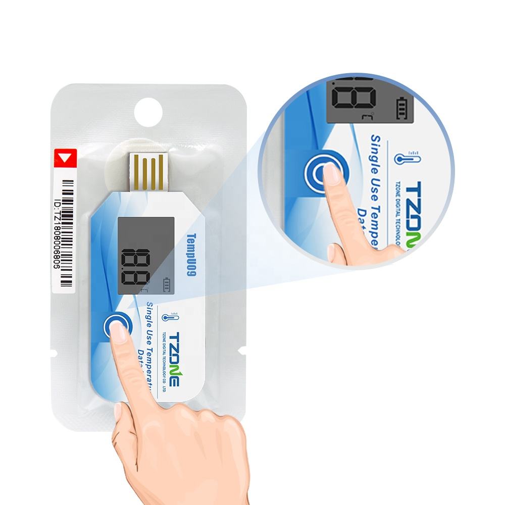 Real Instruments Tzone TempU09 90 Days Single Use USB Temperature Data Logger with LCD Display | Automatic PDF/CSV Report | Cold Chain Monitoring for Food, Vaccines & Pharmaceuticals