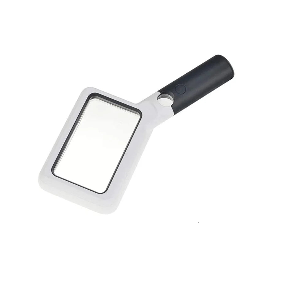 Real Instruments Magnifying Glass 2X with 6X Inset Lens, 5 LED Illumination, Large 110mm Optical-Grade Acrylic Lens, Ergonomic Handle, Anti-Scratch Coating, and Portable Design for Reading, Inspection, and Precision Tasks – Model 10863
