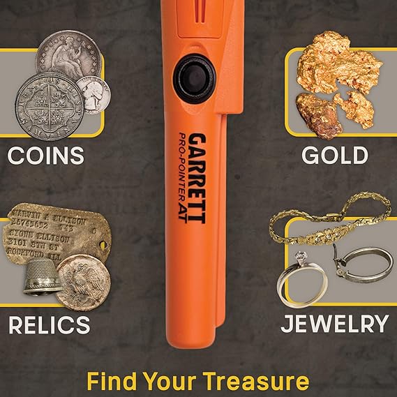 Garrett Metal Detector 1140900 Pro-Pointer with Adjustable Sensitivity, 6.5 kHz Frequency, 10-Inch Maximum Detection Depth, Waterproof, Audio & Visual Indicators, Ergonomic Handle, Lightweight for Treasure Hunting, Security & Outdoor Use