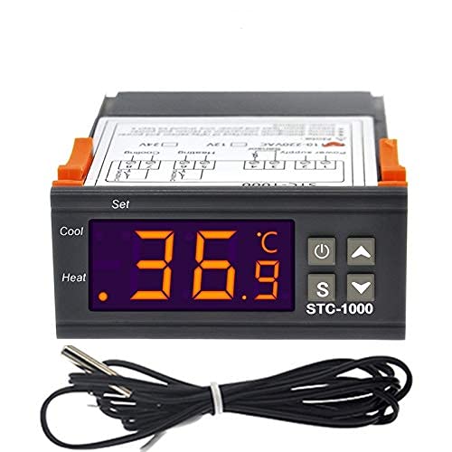 Real Instruments STC-1000 Temperature Controller Thermostat Incubator Electronic Digital Display Temperature Relay NTC Sensor (Upgraded -50° ~ 99°C) Multipurpose Controller With Sensor Probe