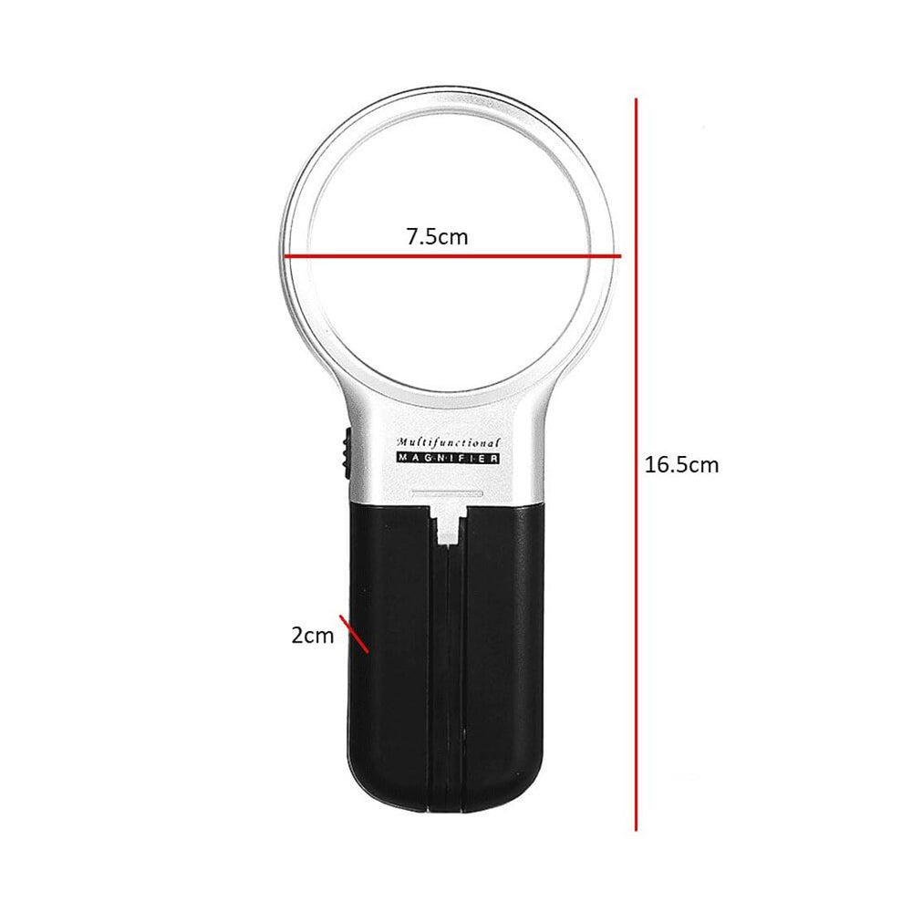 Real Instruments TH-7006 3 in 1 Folding Handheld Folding Magnifier With LED Light 3X Magnifying Glass