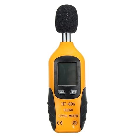 Real Instruments HT 80A Digital Handheld Sound Level Audio Volume Noise Meter Tester Portable Measurement Equipment Decibel Meter Device Single Unit Monitor Pressure LCD Display Measuring 30-130dB