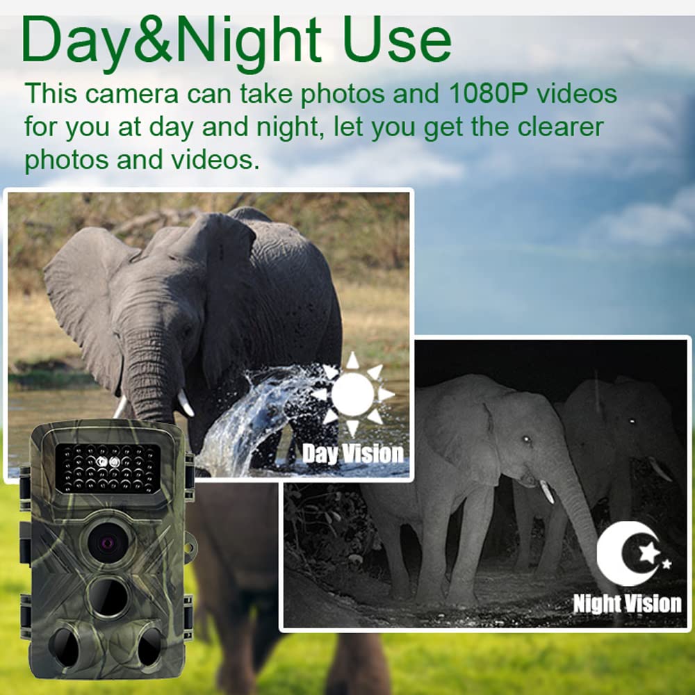 Real Instruments PR3000 36MP 1080P Night P Video Taking Trail Camera Multi-Function Outdoor s Animal Observation House Monitoring Camera IP66 Waterproof with 34 Lights Camera