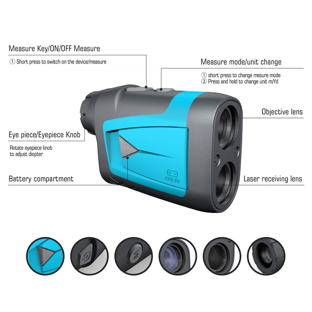 Real Instruments MiLESEEY Professional Precision Laser Golf Rangefinder 660 Yards with Slope Compensation,‚0.55yard Accuracy,Fast Flagpole Lock,6X Magnification,Distance/Angle/Speed Measurement for Golf,Hunting