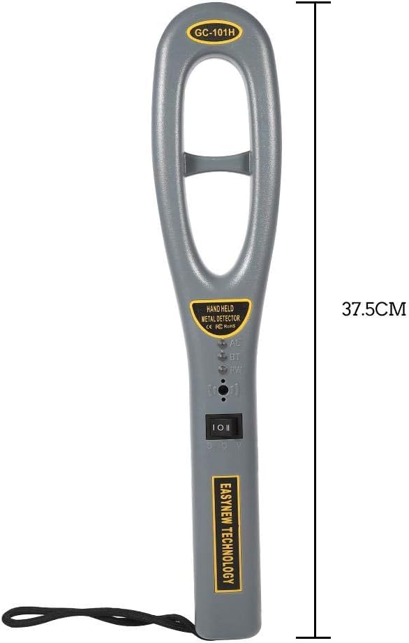 Real Instruments Hand Held Metal Detector GC-101H High Sensitivity Handheld Metal Detector with LED Indication and Variable Audio for Security Check Malls, Airports, Hotels, Railway Stations, Banks