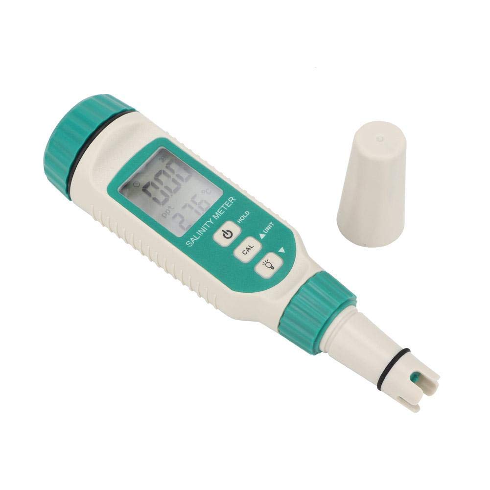 Real Instruments Digital Salinity Meter,0.00ppt-9.99ppt, 10.0ppt-50ppt Seawater Pool Aquarium Fish Multifunction Salinity Gauge,Electronic Waterproof Refractometer with ATC and Replaceable Probes