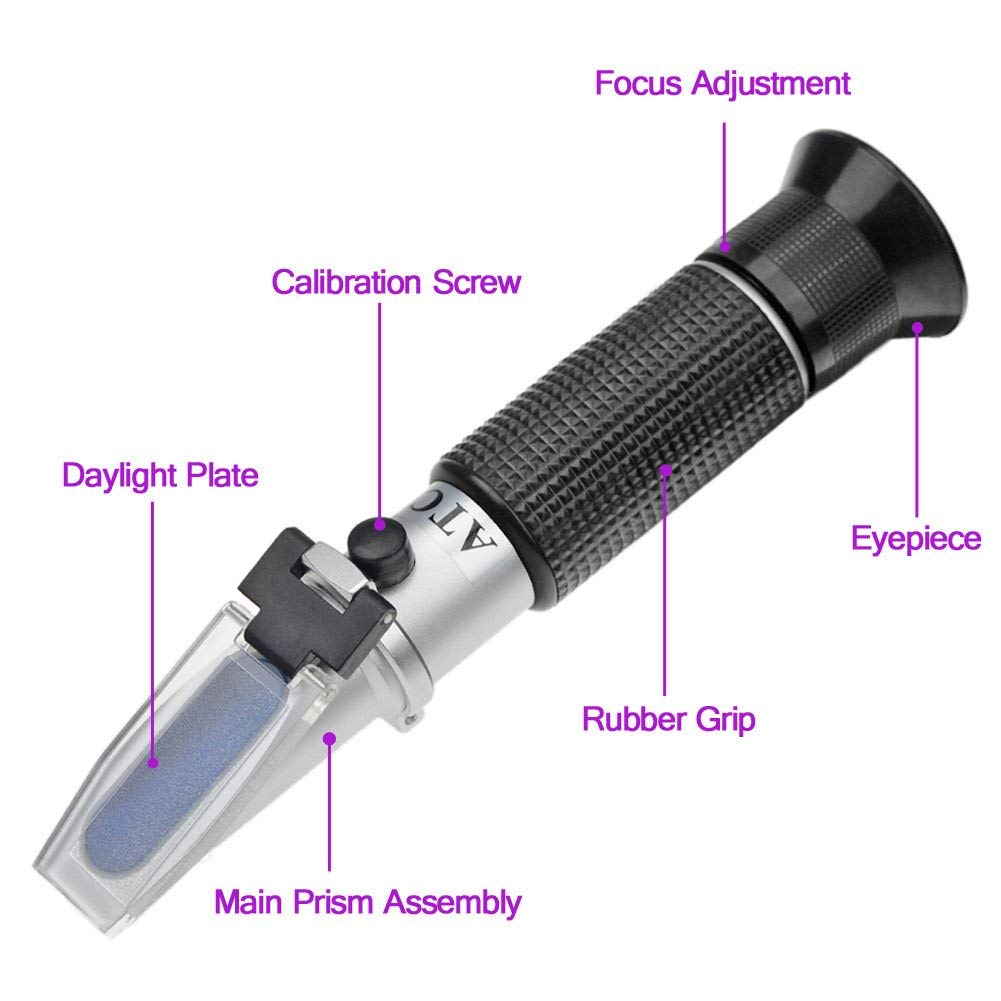 Real Instruments 0 To 10% Brix Refractometer Portable Hand Held Sugar Content Measurement With Atc Low-concentrated Sugar Content Solutions Maple Sap Cutting Liquid Cnc Maple Syrup Makers Tea