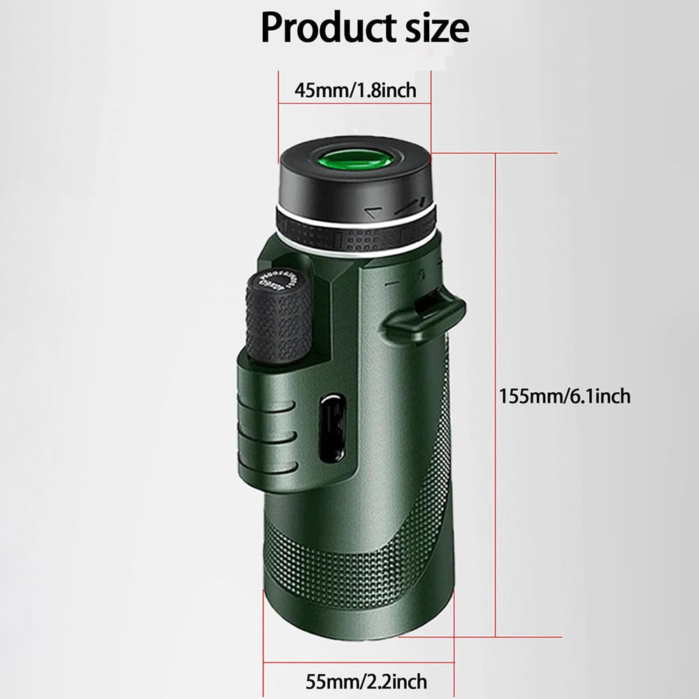 Real Instruments 40 X 60 Outdoor Portable Monocular Telescope for Outdoor Travel, Camping, Sighting | 15.0 x 5.2 x 4.2 cm | Black