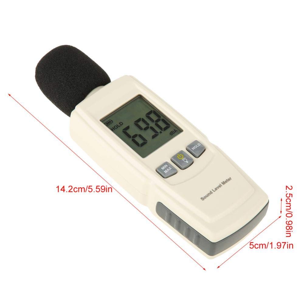 Real Instruments Digital Handheld 30-130 dB Sound Level Audio Volume Noise Meter Tester Max/Min/Data Hold, LCD Display And Backlight Portable Measurement Equipment Decibel Meter Device (GM-1352)