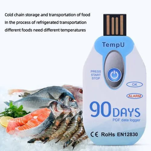Real Instruments 90 Days Temperature Data Logger Disposable Temperature Recorder USB Single-Use Pdf Temperature Data Logger, TempU02-90