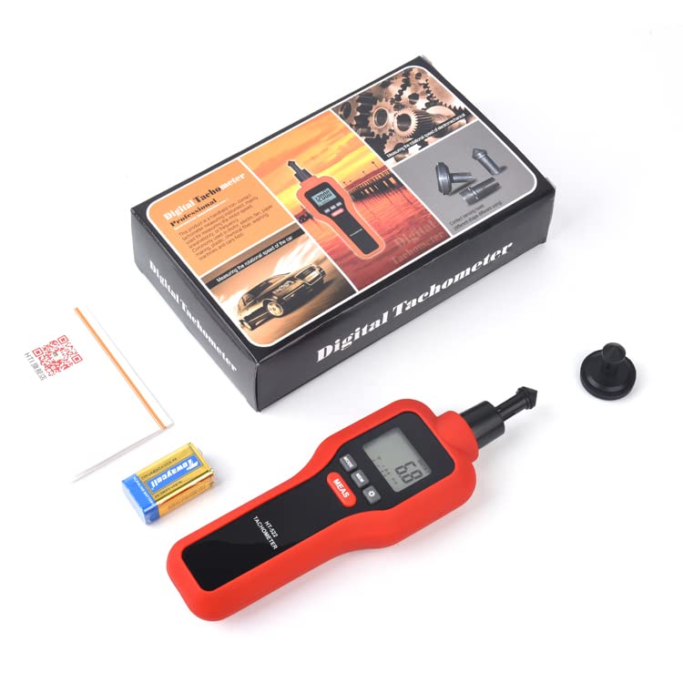 Real Instruments HT-522 Digital Tachometer Laser Rotating Speedometer 2 in 1 Non-Contact & Contact Rpm Tester Speed Handheld Motion Measuring