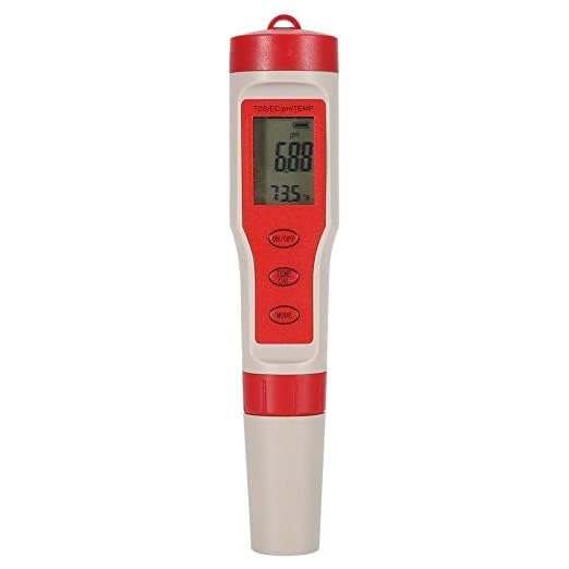 Real Instruments 4-IN-1 Water Quality Tester Pen Water Quality Analysis Instrument Waterproof PH/TDS/EC/Temperature Meter PH Meter TDS Meter With ATC Digital