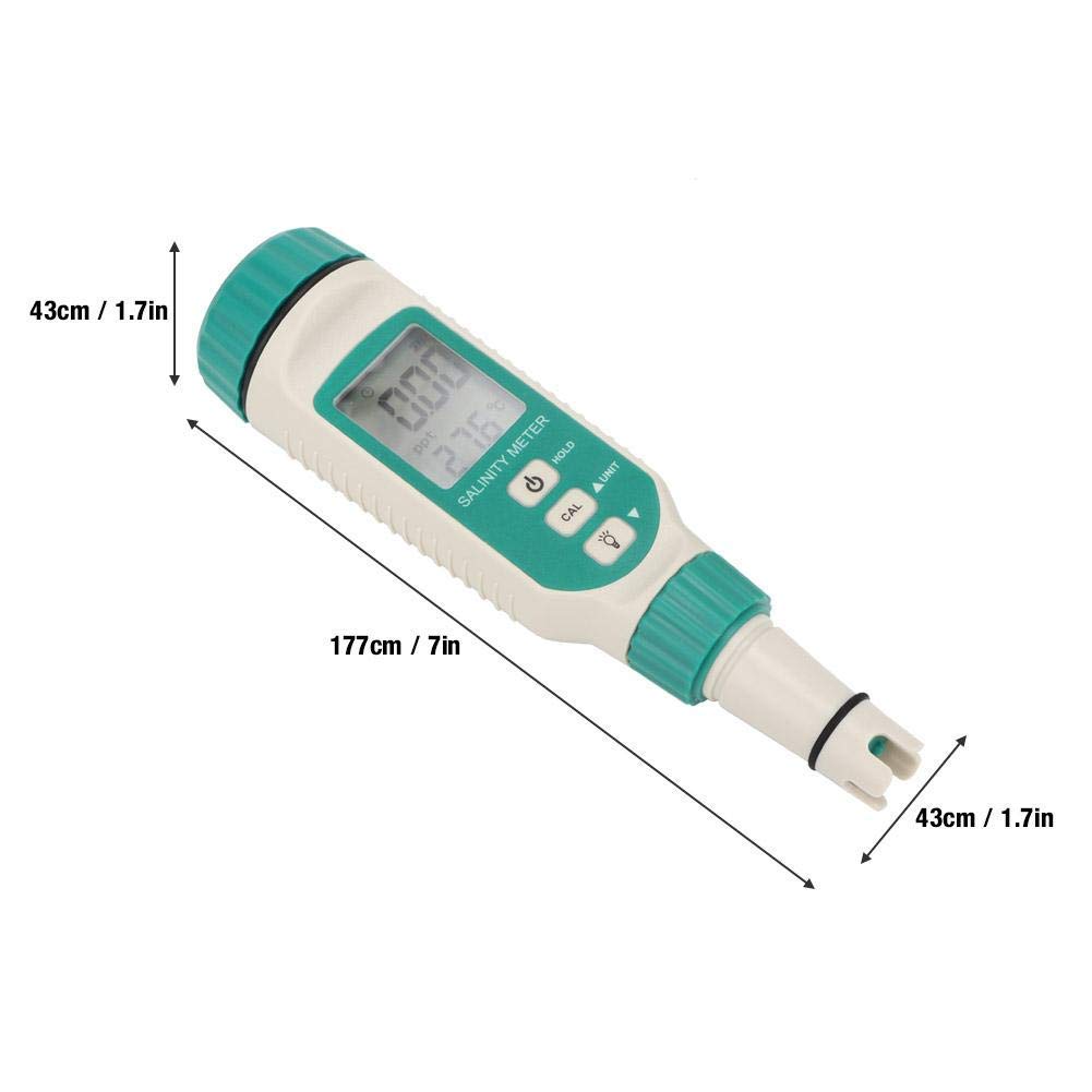 Real Instruments Digital Salinity Meter,0.00ppt-9.99ppt, 10.0ppt-50ppt Seawater Pool Aquarium Fish Multifunction Salinity Gauge,Electronic Waterproof Refractometer with ATC and Replaceable Probes