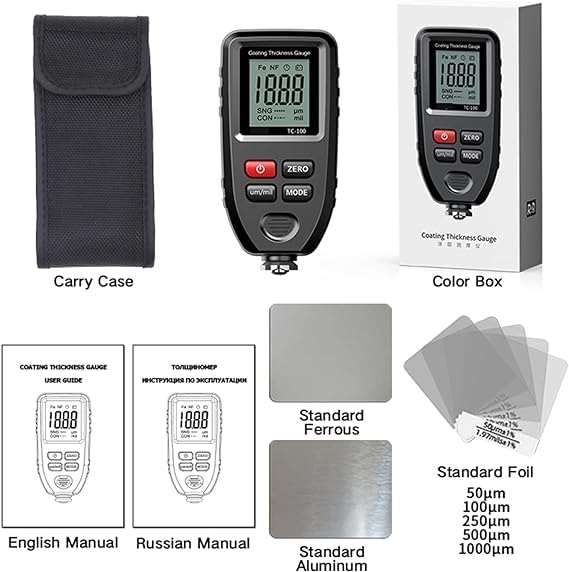 Real Instruments Digital Thickness Gauge Meter, Car Painting Test Gauge for Used Car Buyer, Paint Mil Thickness Gauge Meter Check The Car’s Original Thickness of a Coating (TC-100)